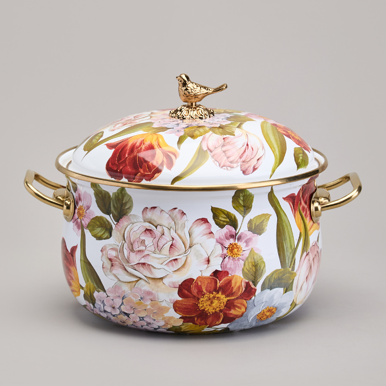 950-592 КАСТРЮЛЯ AGNESS ЭМАЛИРОВАННАЯ С КРЫШКОЙ, СЕРИЯ ФЛАНДРИЯ, 2,8Л, ДИА.18СМ