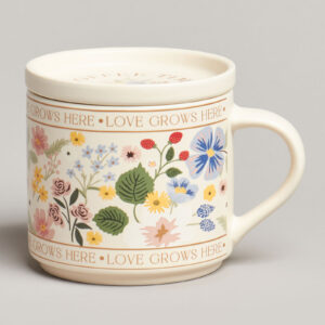 260-1035 КРУЖКА С КРЫШКОЙ LEFARD SPRING FLOWERS 390МЛ. (КОР=24ШТ.)