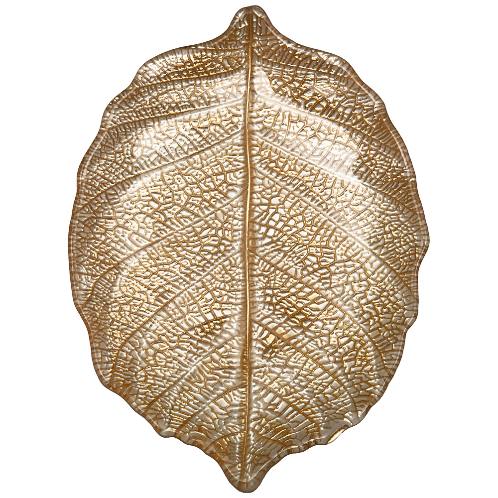 339-072 БЛЮДО "LEAF" GOLD 21СМ БЕЗ УПАКОВКИ (МАЛ 24ШТ)