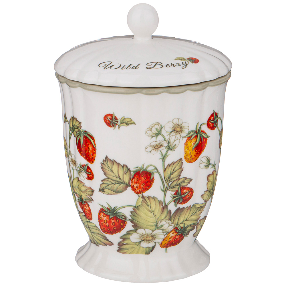 85-1904 БАНКА С КРЫШКОЙ LEFARD "STRAWBERRY"  11*16,5 СМ 600 МЛ (КОР=12ШТ.)
