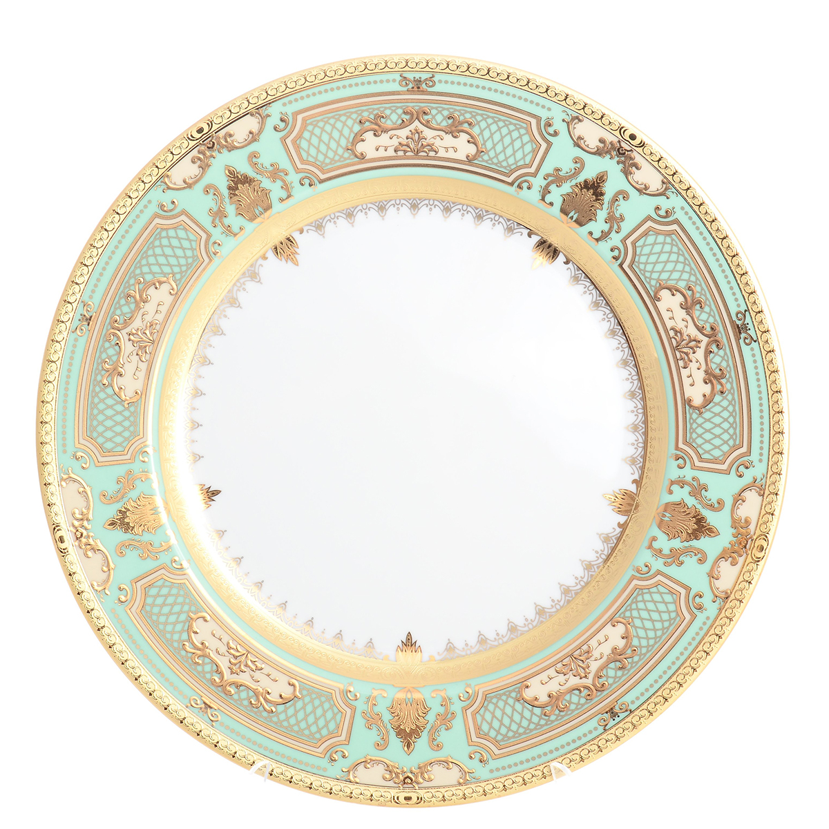 31129 Блюдо круглое Falkenporzellan Donna Seladon gold 32 см