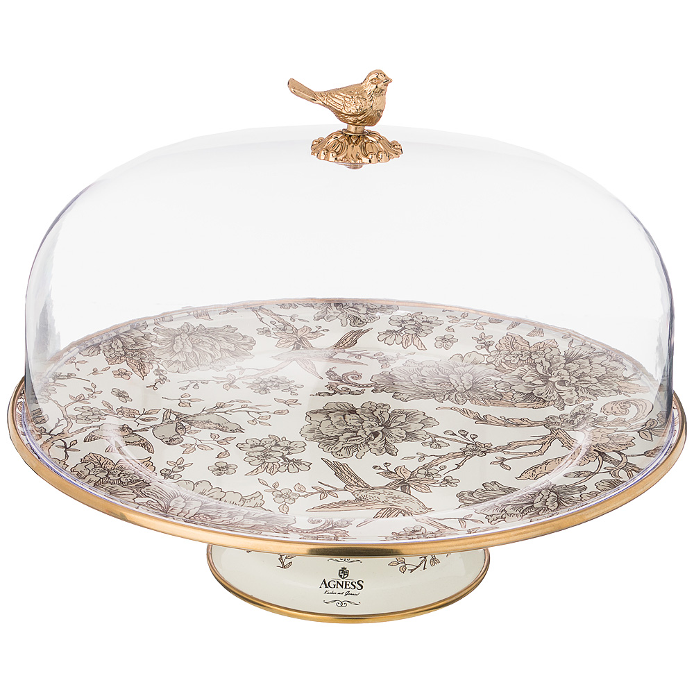 950-096 ТОРТОВНИЦА AGNESS С КРЫШКОЙ, СЕРИЯ ROYAL GARDEN ДИА.30СМ