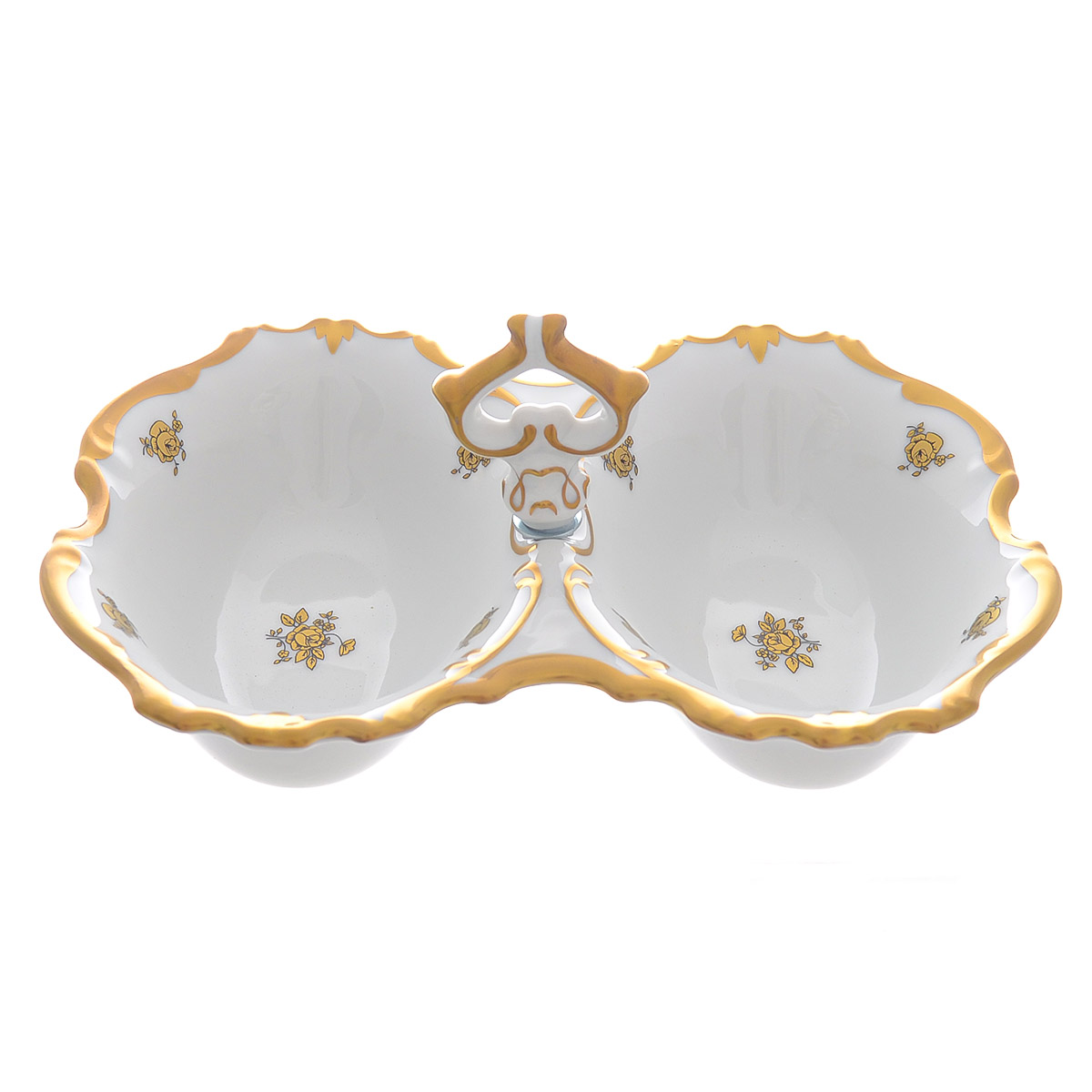 57509 Икорница 2-я ярусная Queen's Crown Золотая роза 26 см