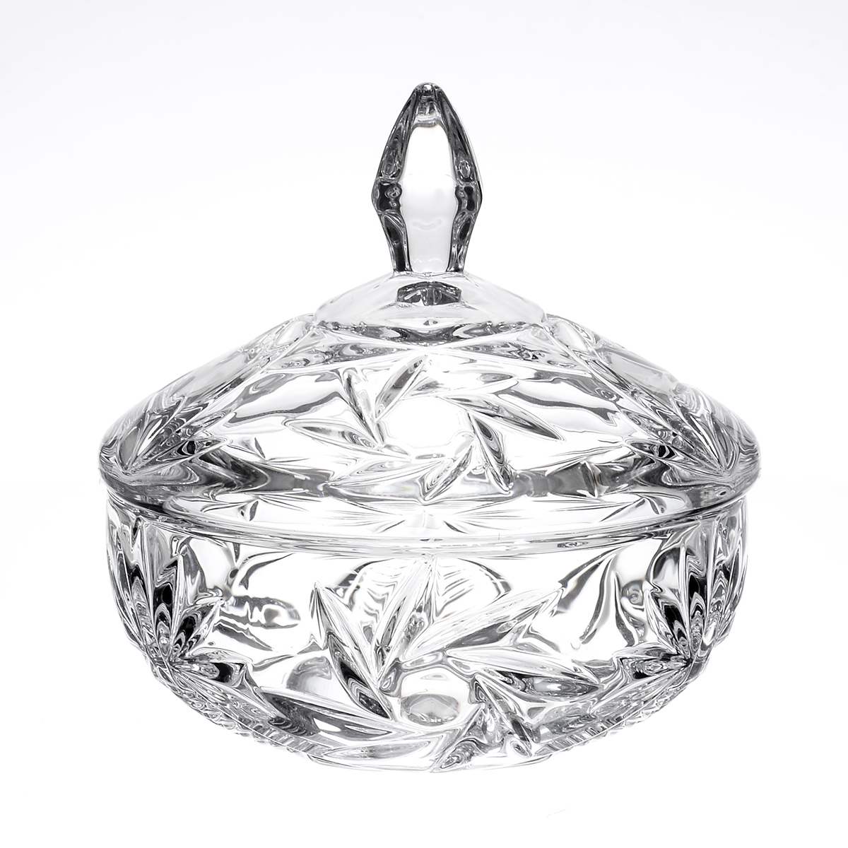 21447 Конфетница с крышкой Crystalite Bohemia Pinwheel 15 см