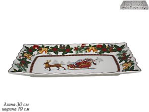 105-606 Блюдо 30см. НОВЫЙ ГОД в под.уп.(х12) Фарфор