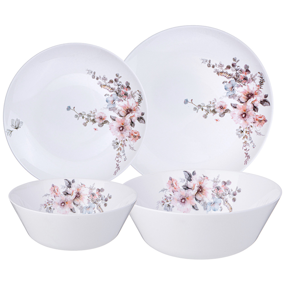 598-077 НАБОР СТОЛОВЫЙ AGNESS FLOWER SYMPHONY 19ПР: 24СМ/21,5СМ/15СМ /19СМ