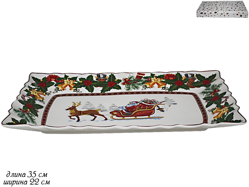 105-605 Блюдо 35см. НОВЫЙ ГОД в под.уп.(х8)Фарфор