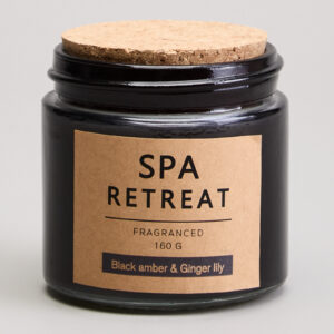 605-108 СВЕЧА АРОМАТИЗИРОВАННАЯ В СТАКАНЕ "SPA RETREAT" BLACK AMBER&CINGER LILY 7,3*7,4 СМ МАЛ.= 12ШТ.