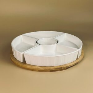 142-159 Менажница 29см BAMBOO на подставке в под.уп.(х12)