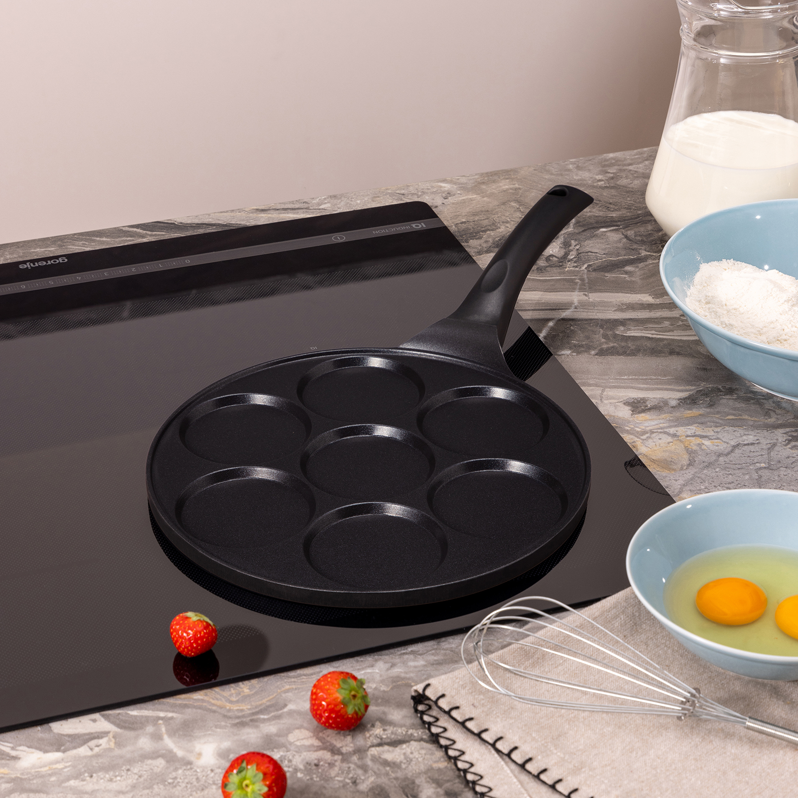 932-030 СКОВОРОДА AGNESS ДЛЯ ОЛАДИЙ С АНТИПРИГАР.ПОКРЫТИЕМ, ИНДУКЦИЯ, ДИАМЕТР=26.5 СМ