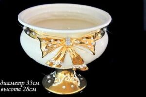 30-118 Фруктовница на ножке 33см. в под.уп.(x1)Фарфор