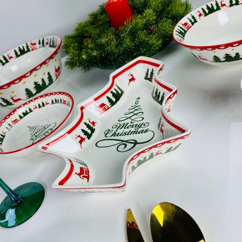 164-056 Глубокое блюдо 28см НОВЫЙ ГОД в под.уп.(х24)Фарфор