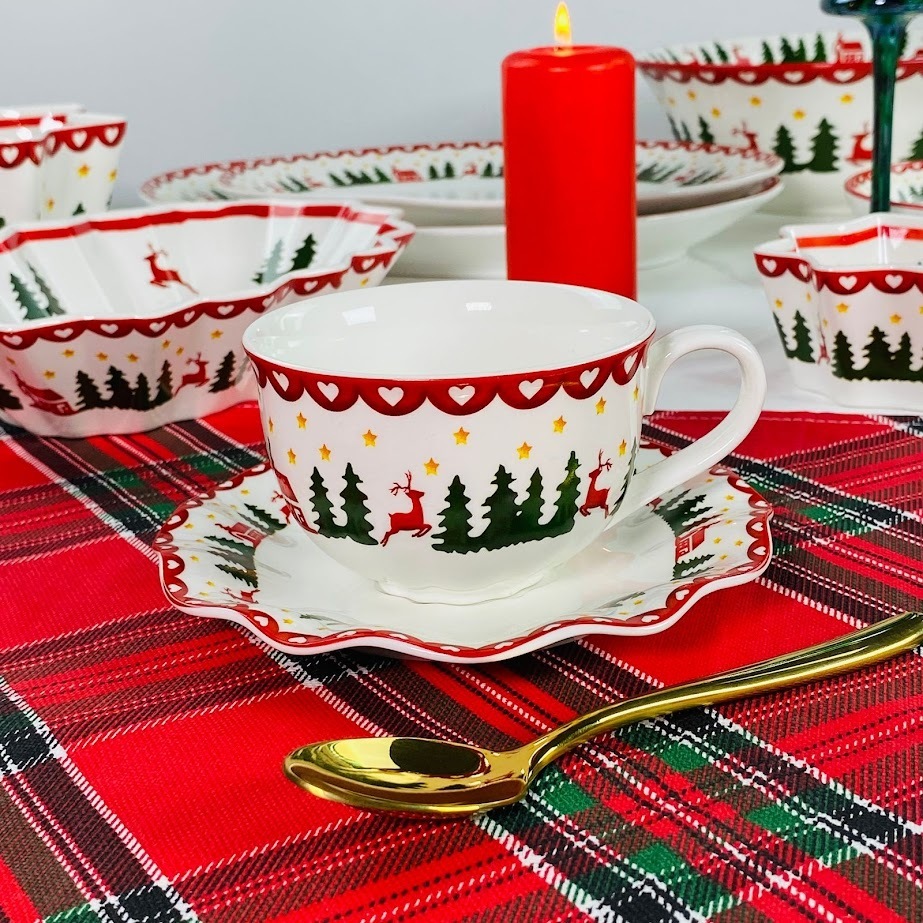 164-059 Чайный набор 12пр. 240мл НОВЫЙ ГОД в под.уп.(х6)Фарфор