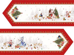 ДОРОЖКА "С НОВЫМ ГОДОМ "45Х300СМ ,КРАСНЫЙ, 100% ХЛОПОК,ТВИЛ ПРОПИТКА