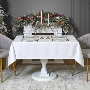 СКАТЕРТЬ  160Х220 CM ПРЯМОУГОЛЬНАЯ, "ФЕЕРИЯ. СЕРЕБРО", ЦВЕТ: БЕЛЫЙ, TM LEFARD, ПОЛИЭСТЕР 100% (КОР=1