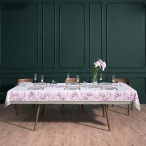 СКАТЕРТЬ "ИРИСЫ" 140Х300СМ ,БЕЛЫЙ, 100% ХЛОПОК,ТВИЛ ПРОПИТКА